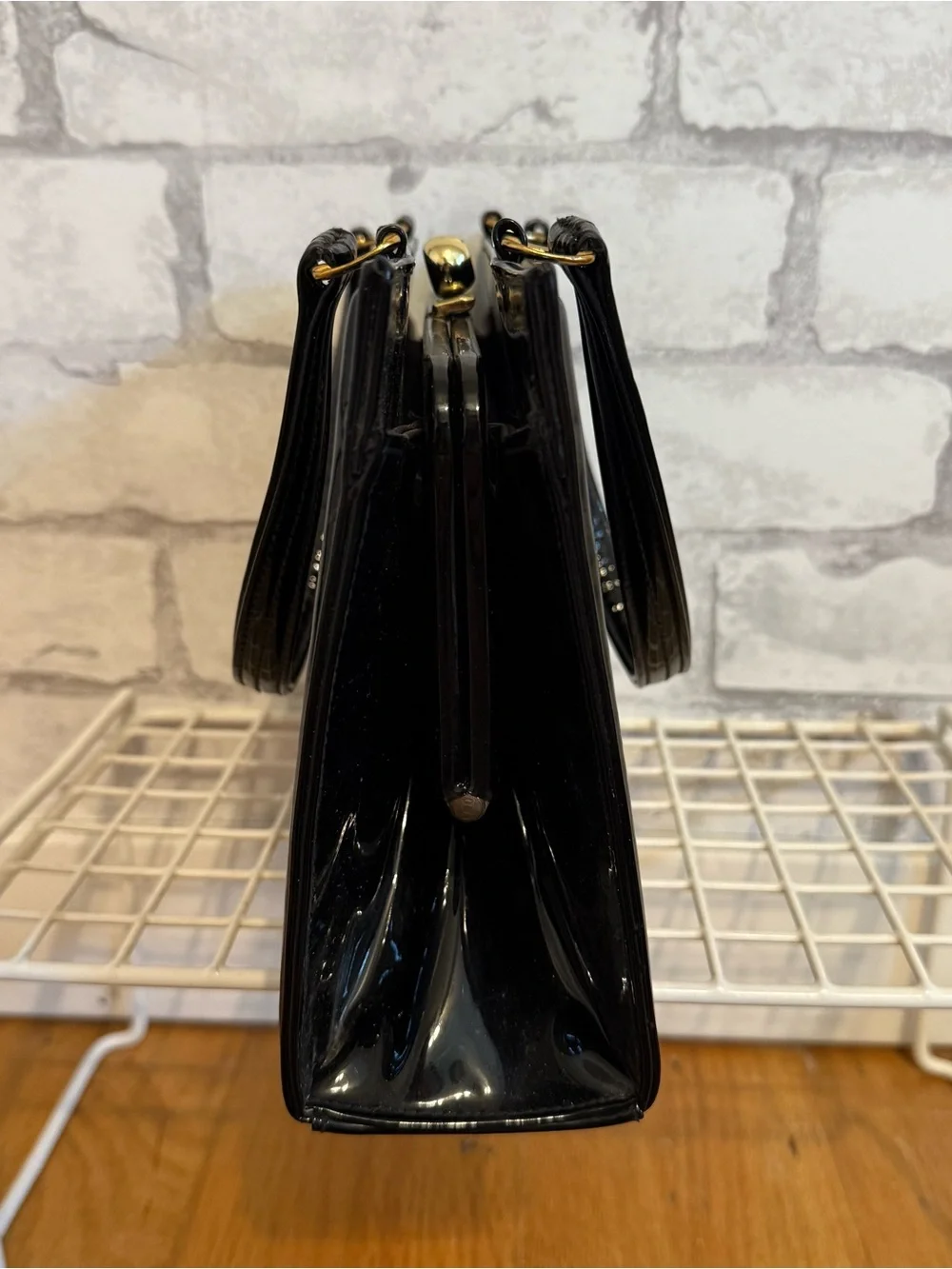 Glossy Faux Leather Mini Tote